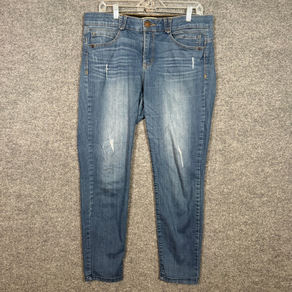 Democracy Absolution Jeans Womens 14 Blue Plus Size‎ Stretch Skinny Distressed